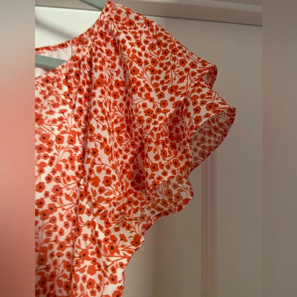 J. Crew Coral Floral Midi Dress - Picture 5 of 8